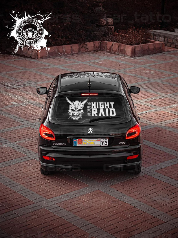 استیکر طرح night raid شیشه عقب